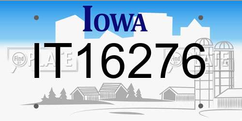IT16276 Iowa License Plate
