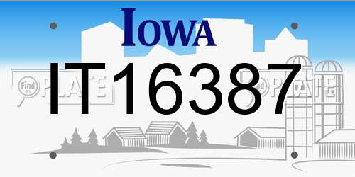 IT16387 Iowa License Plate