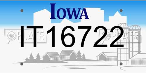 IT16722 Iowa License Plate