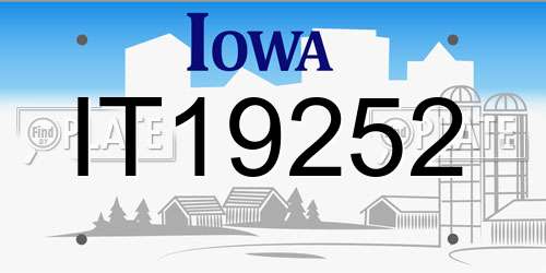 IT19252 Iowa License Plate