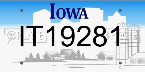 IT19281 Iowa License Plate