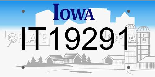 IT19291 Iowa License Plate