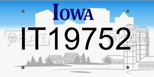 IT19752 Iowa License Plate