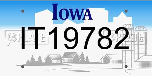 IT19782 Iowa License Plate