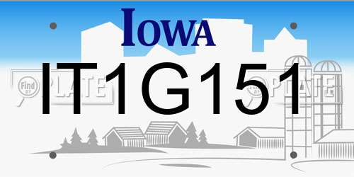 IT1G151 Iowa License Plate