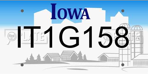 IT1G158 Iowa License Plate