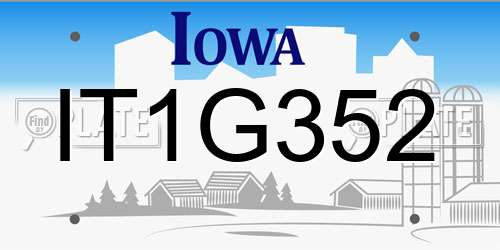 IT1G352 Iowa License Plate