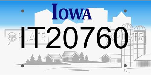 IT20760 Iowa License Plate
