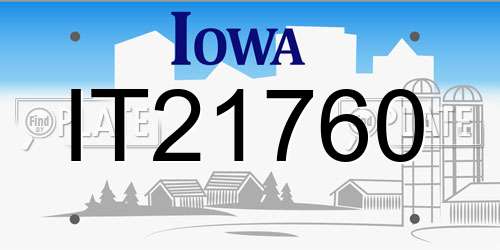 IT21760 Iowa License Plate