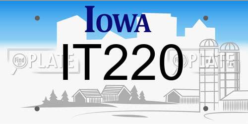 IT220 Iowa License Plate