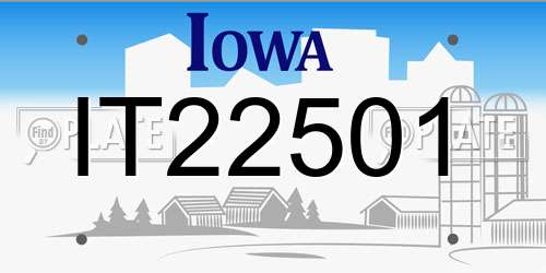 IT22501 Iowa License Plate