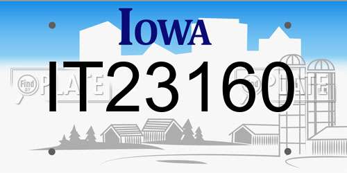 IT23160 Iowa License Plate
