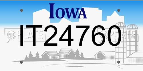 IT24760 Iowa License Plate