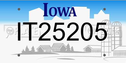 IT25205 Iowa License Plate
