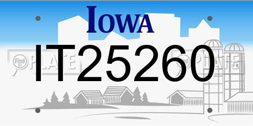 IT25260 Iowa License Plate