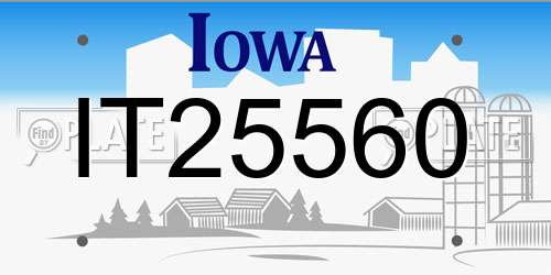 IT25560 Iowa License Plate
