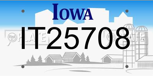 IT25708 Iowa License Plate