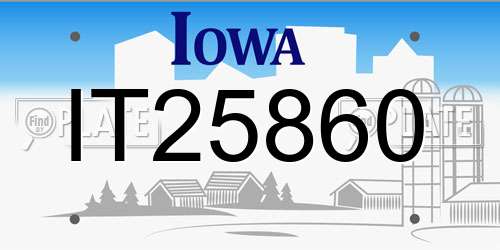 IT25860 Iowa License Plate