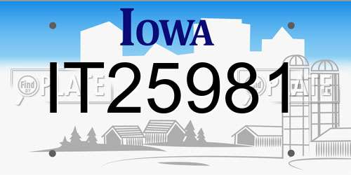 IT25981 Iowa License Plate