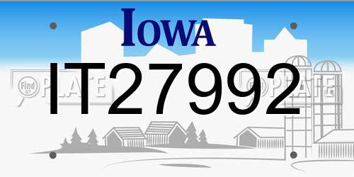 IT27992 Iowa License Plate