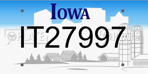 IT27997 Iowa License Plate