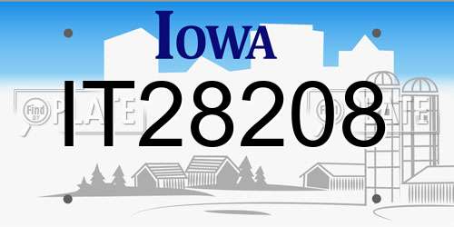 IT28208 Iowa License Plate
