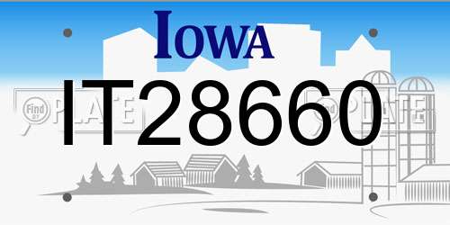 IT28660 Iowa License Plate