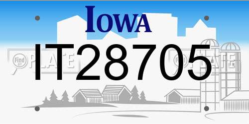 IT28705 Iowa License Plate