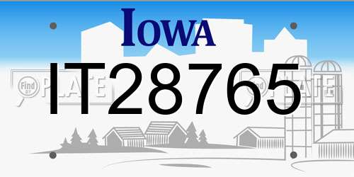 IT28765 Iowa License Plate