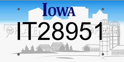 IT28951 Iowa License Plate