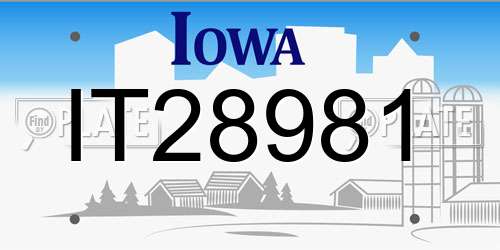 IT28981 Iowa License Plate