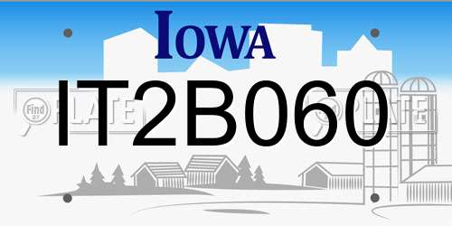 IT2B060 Iowa License Plate