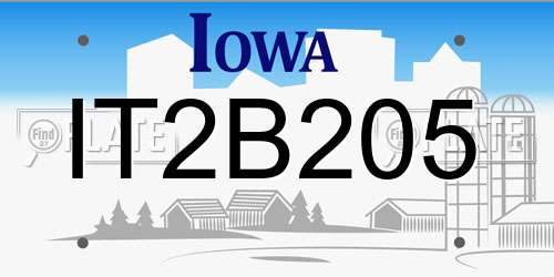 IT2B205 Iowa License Plate