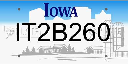 IT2B260 Iowa License Plate