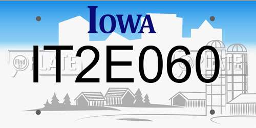 IT2E060 Iowa License Plate