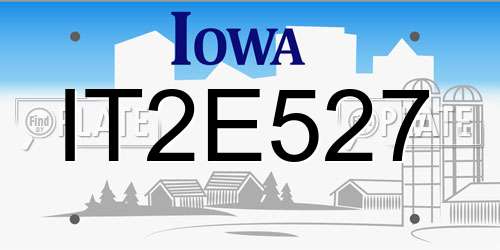 IT2E527 Iowa License Plate