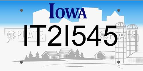 IT2I545 Iowa License Plate