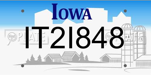 IT2I848 Iowa License Plate