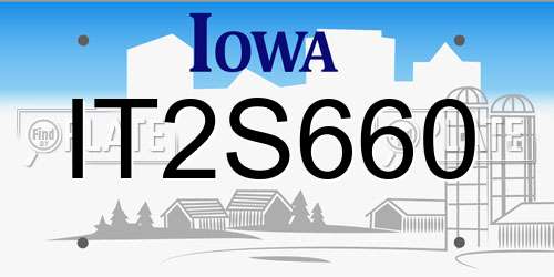 IT2S660 Iowa License Plate