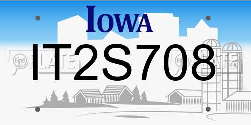 IT2S708 Iowa License Plate