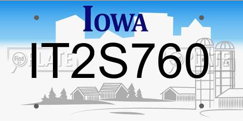 IT2S760 Iowa License Plate