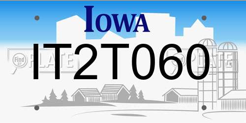 IT2T060 Iowa License Plate