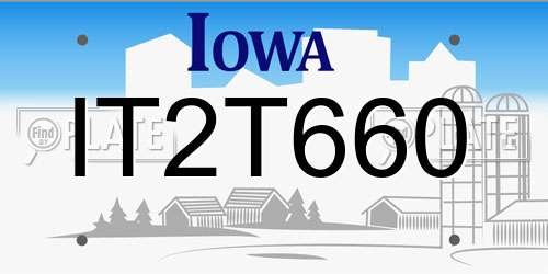 IT2T660 Iowa License Plate