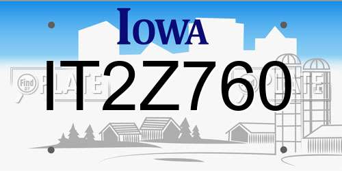 IT2Z760 Iowa License Plate