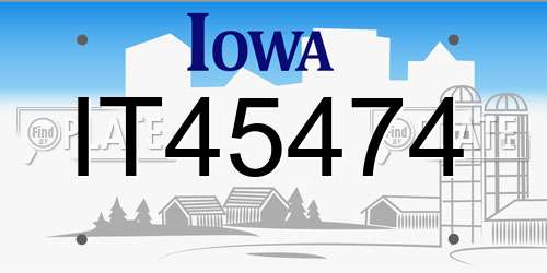 IT45474 Iowa License Plate