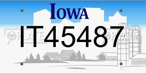 IT45487 Iowa License Plate