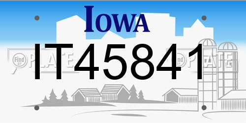 IT45841 Iowa License Plate