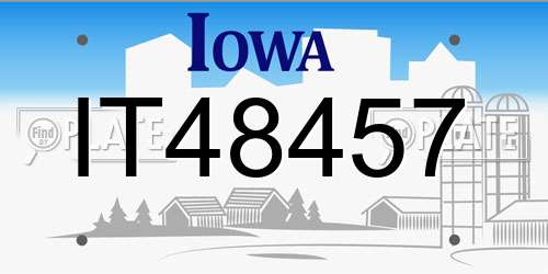 IT48457 Iowa License Plate