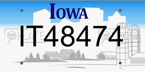 IT48474 Iowa License Plate