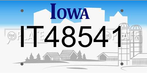 IT48541 Iowa License Plate